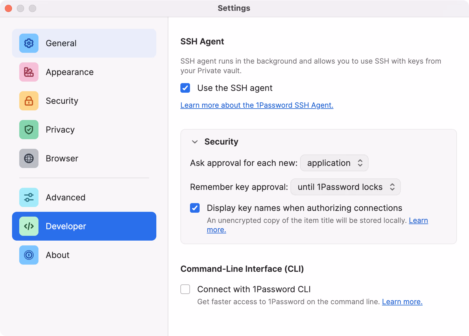 1Password 8 — Turning On the SSH Agent
