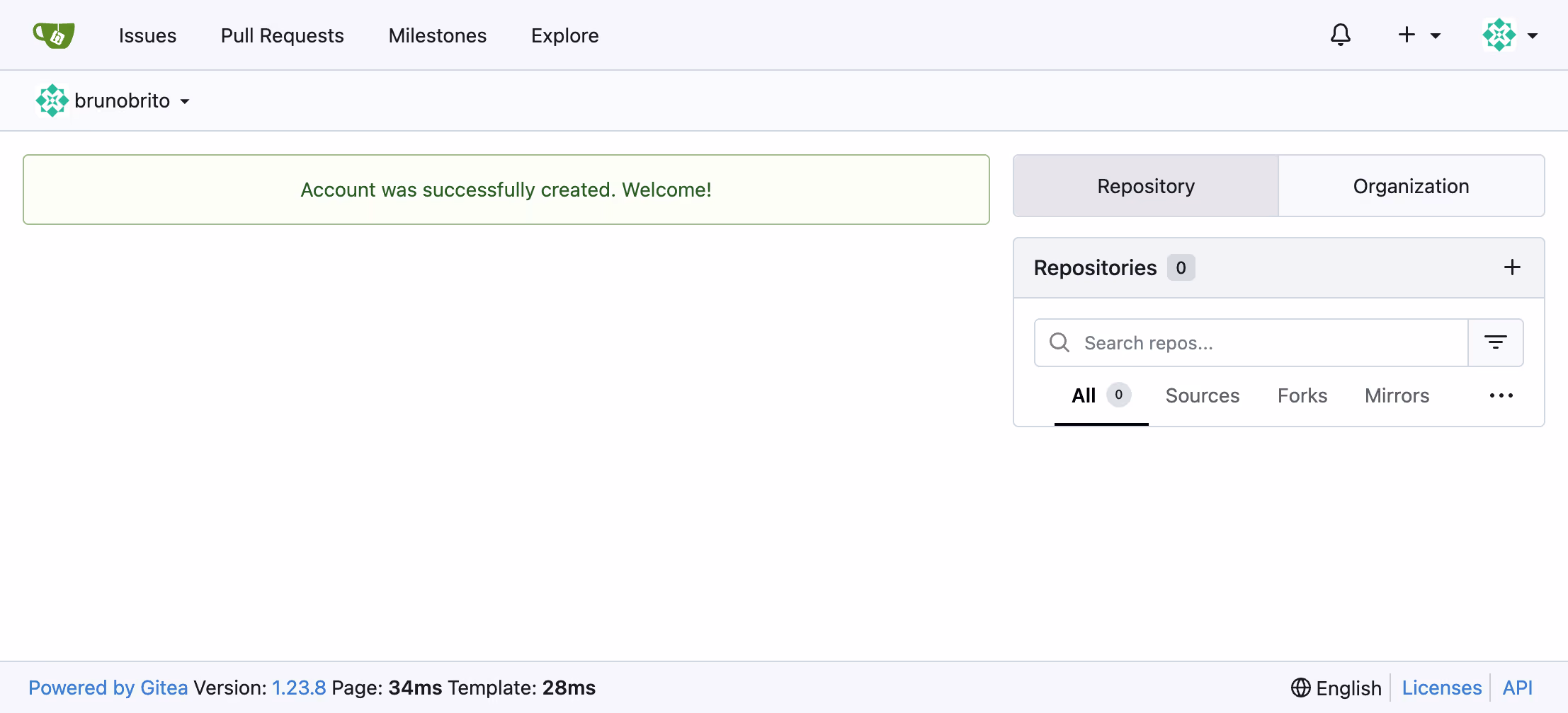 Gitea – Dashboard