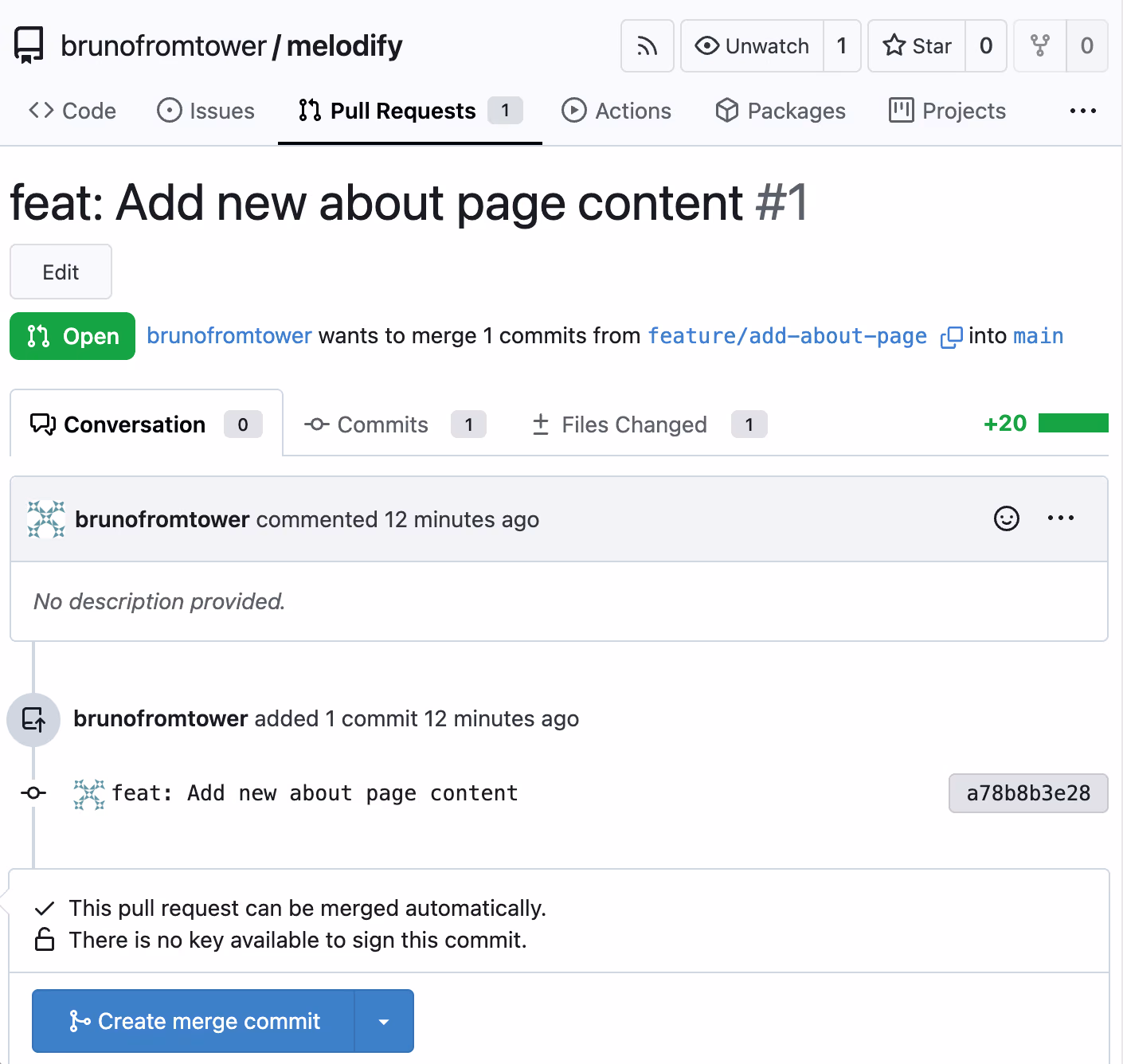 Creating a Pull Request in Gitea