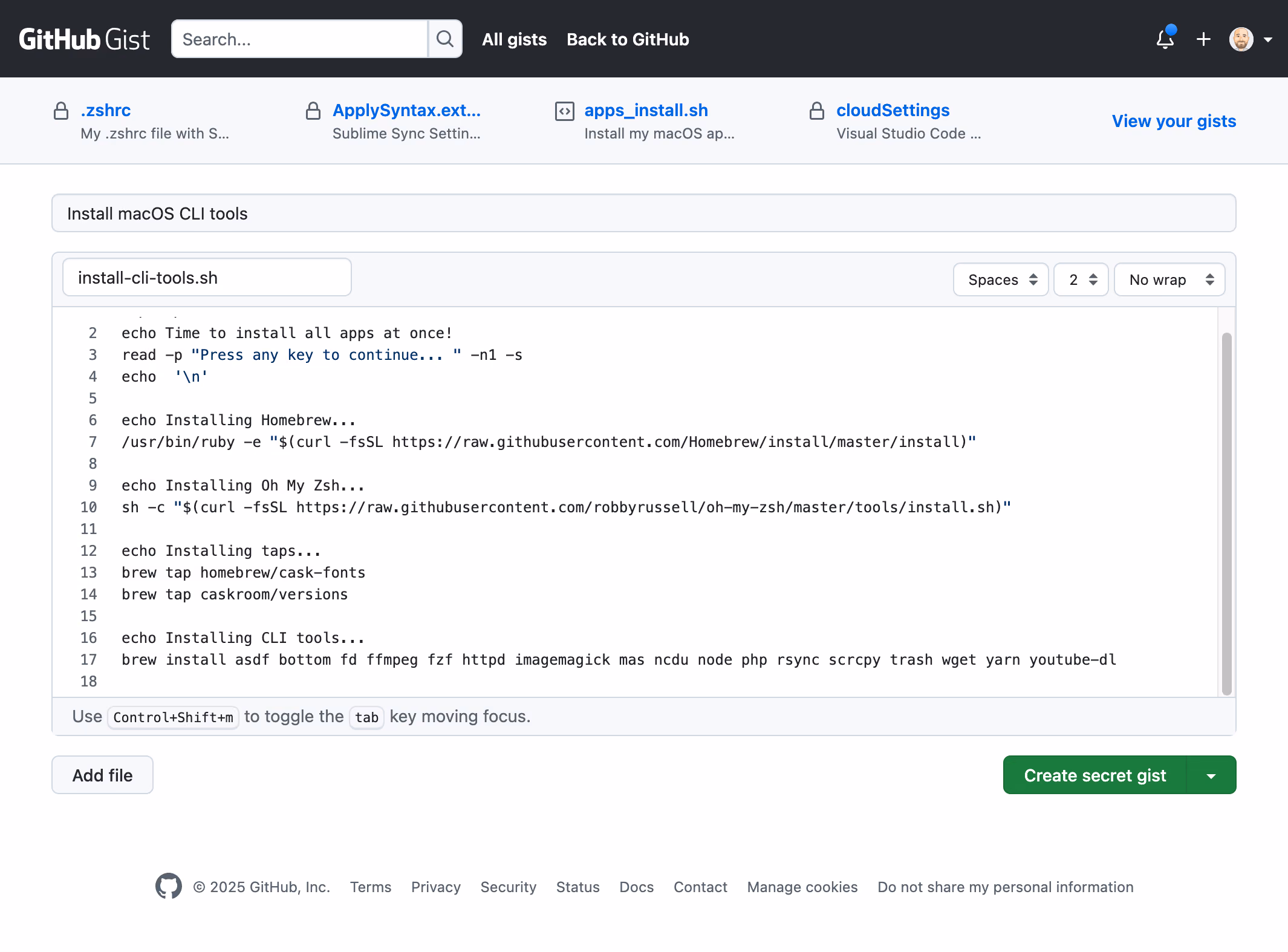 GitHub Gists
