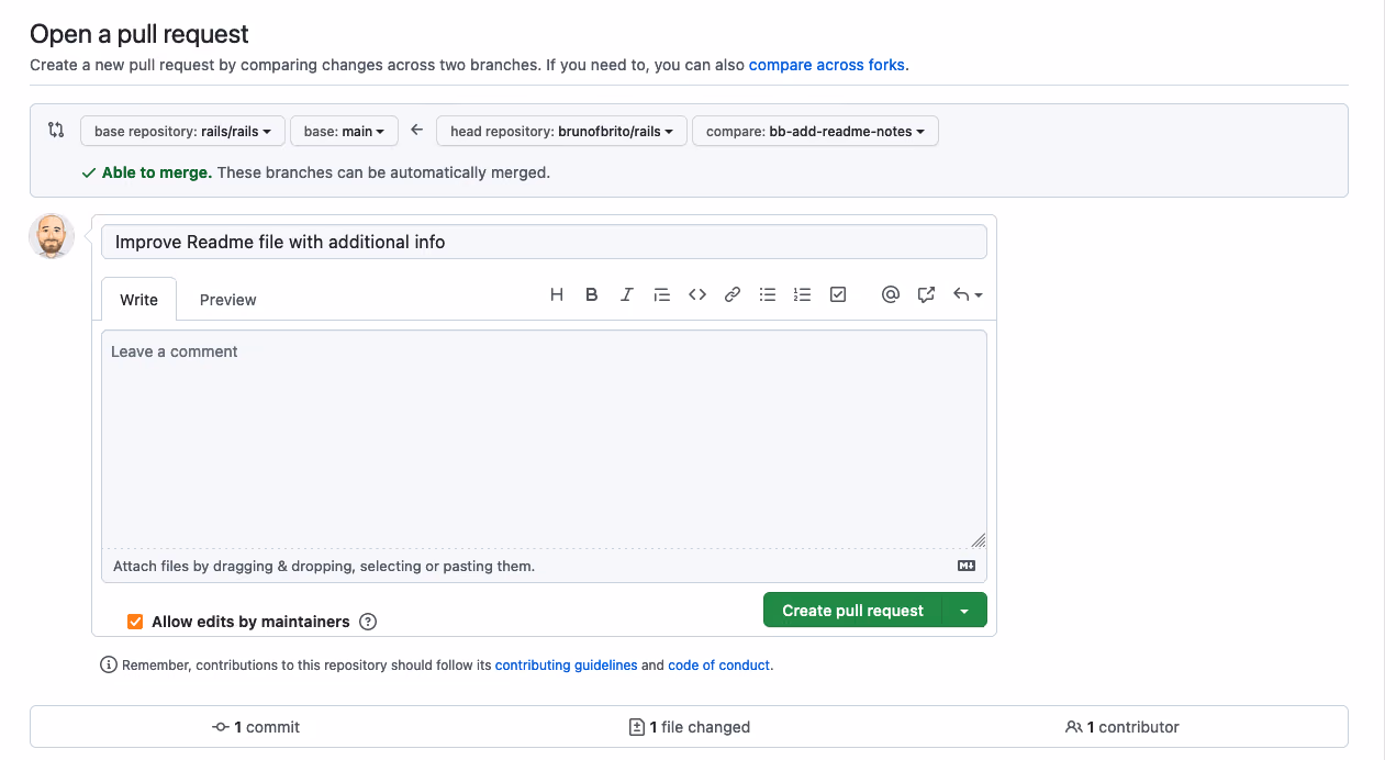 Opening a Pull Request on GitHub