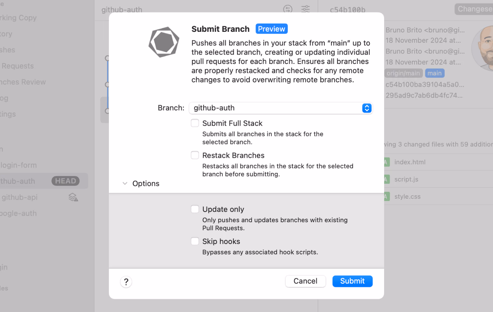 Tower 13 — Submit Branch to Graphite