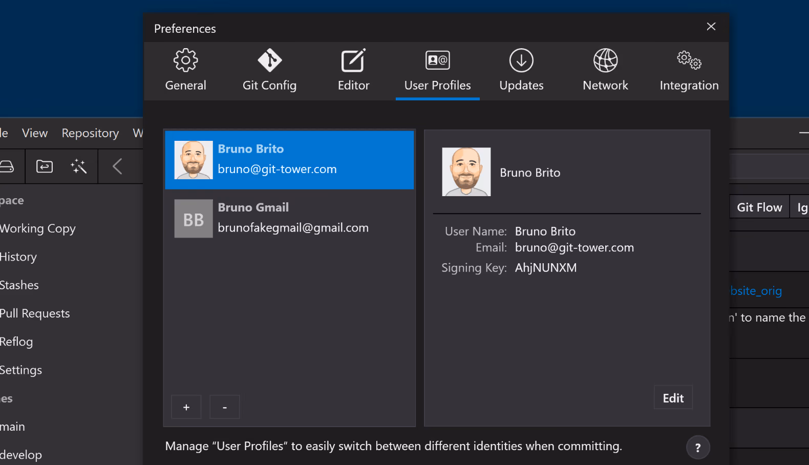 Author Profiles in Tower for Windows