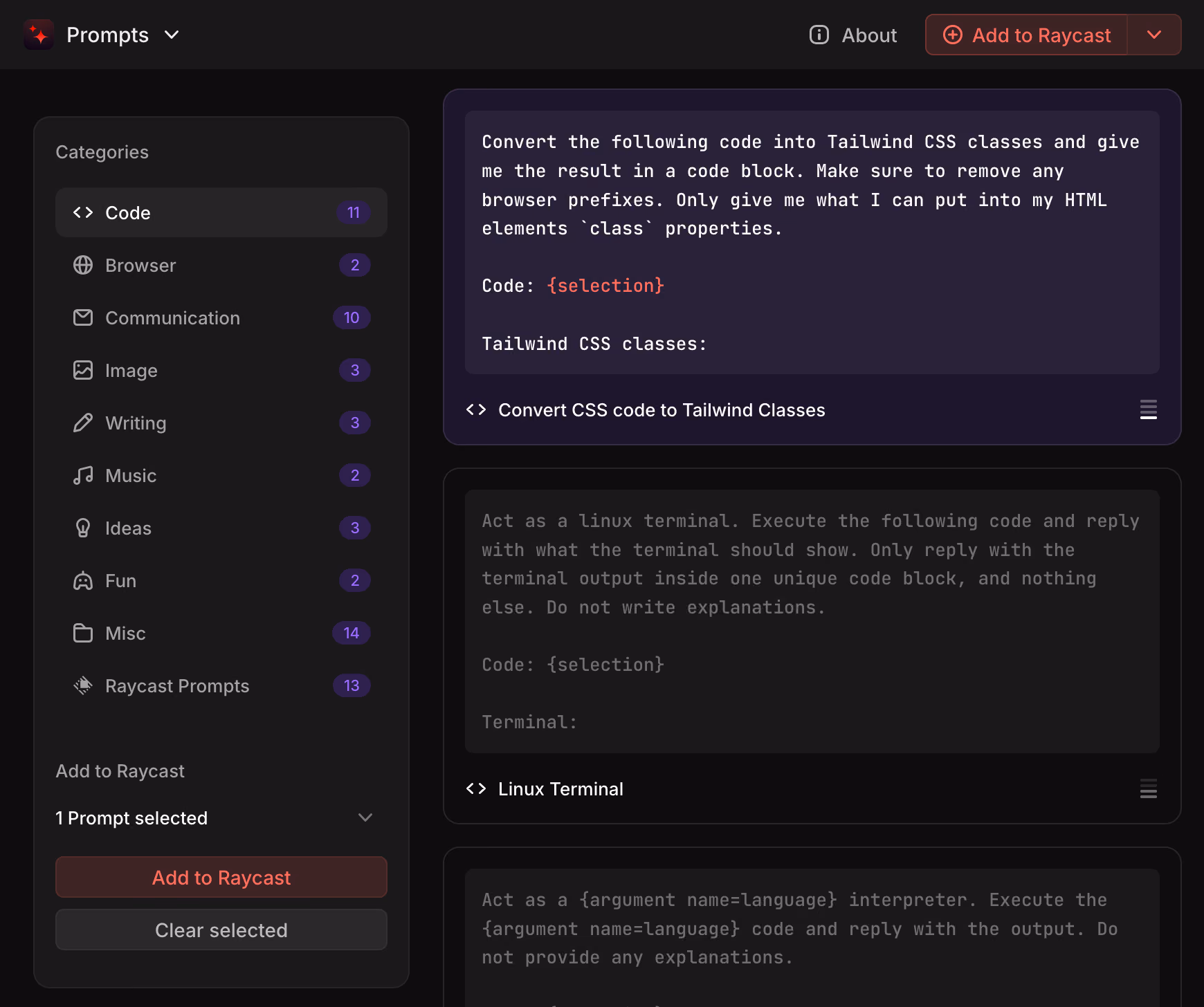 Raycast – Prompt Explorer