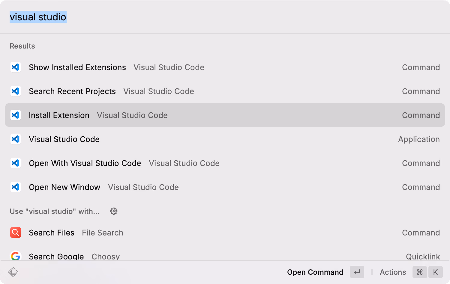 Raycast – VS Code Extension