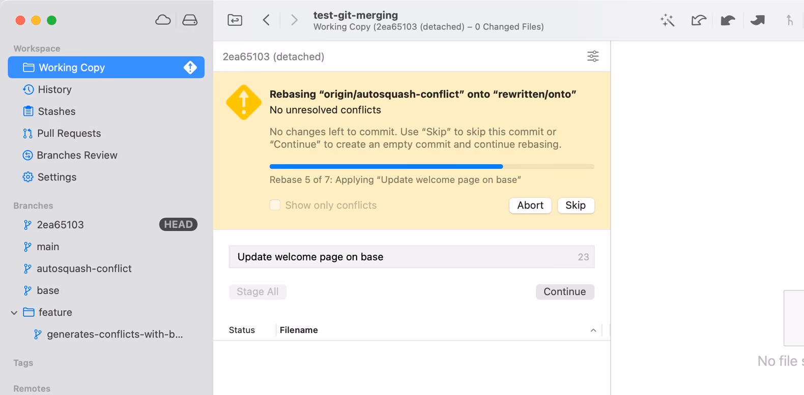 Create an Empty Commit or Skip