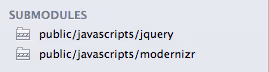 Submodules listed in the sidebar of the super repository