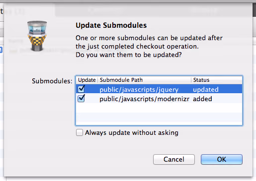 Tower can update submodules on demand - even automatically