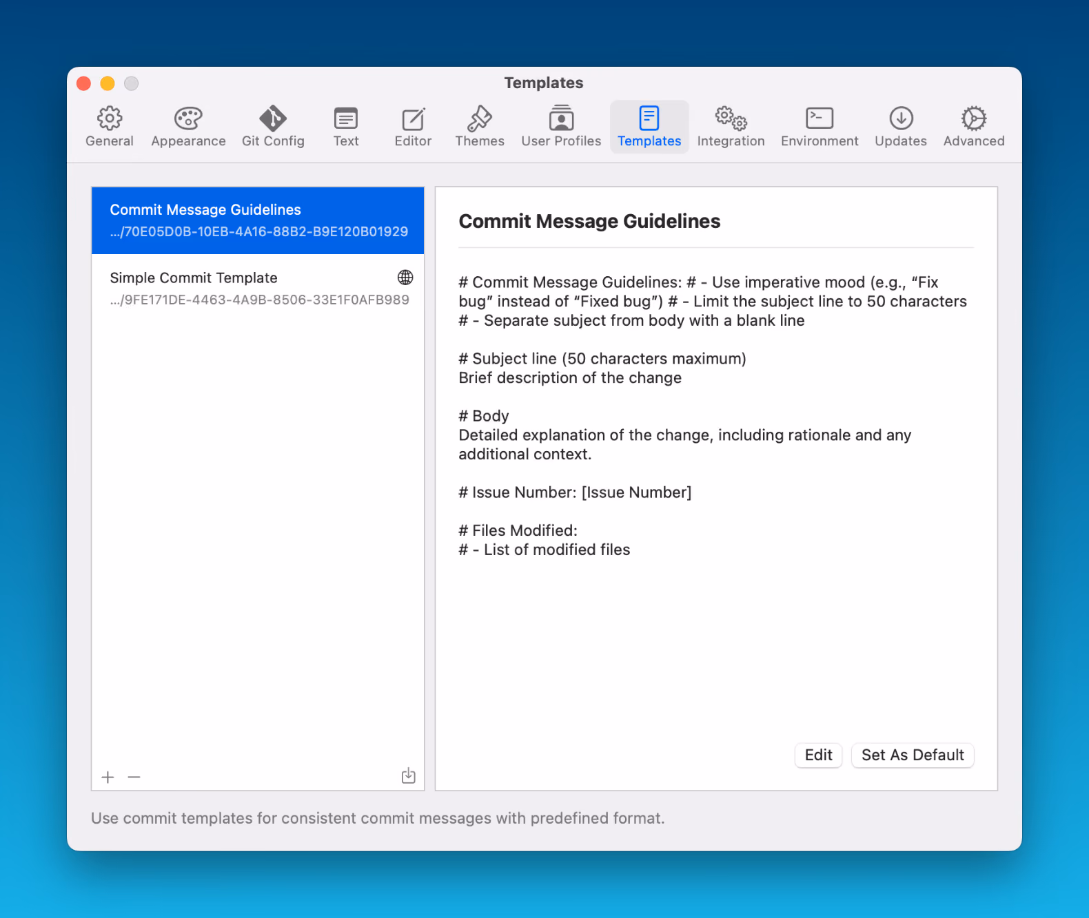 TOM 11 – Manage Commit Templates