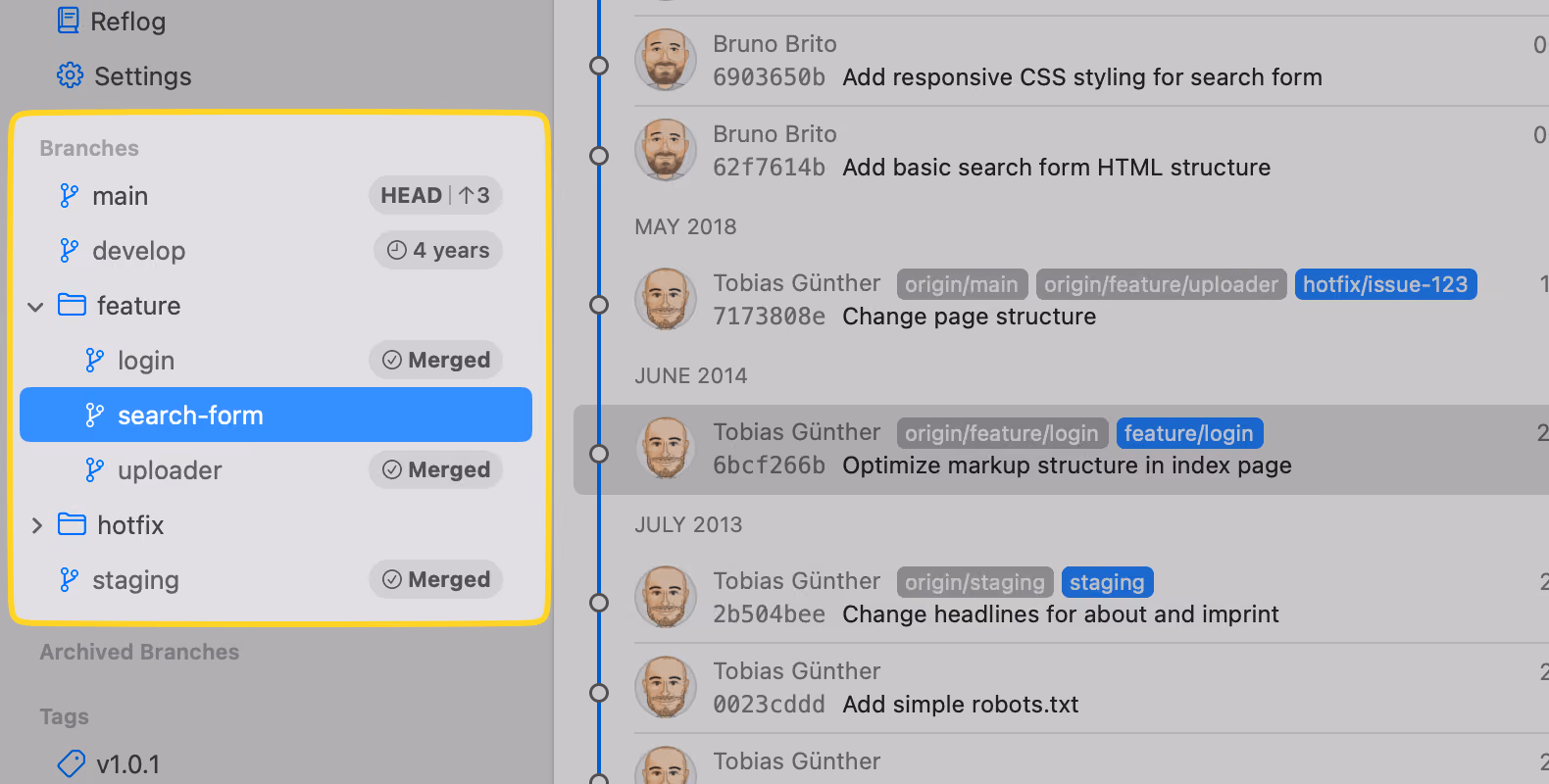 Tower 15 – New "Fully Merged" and "Stale" badges