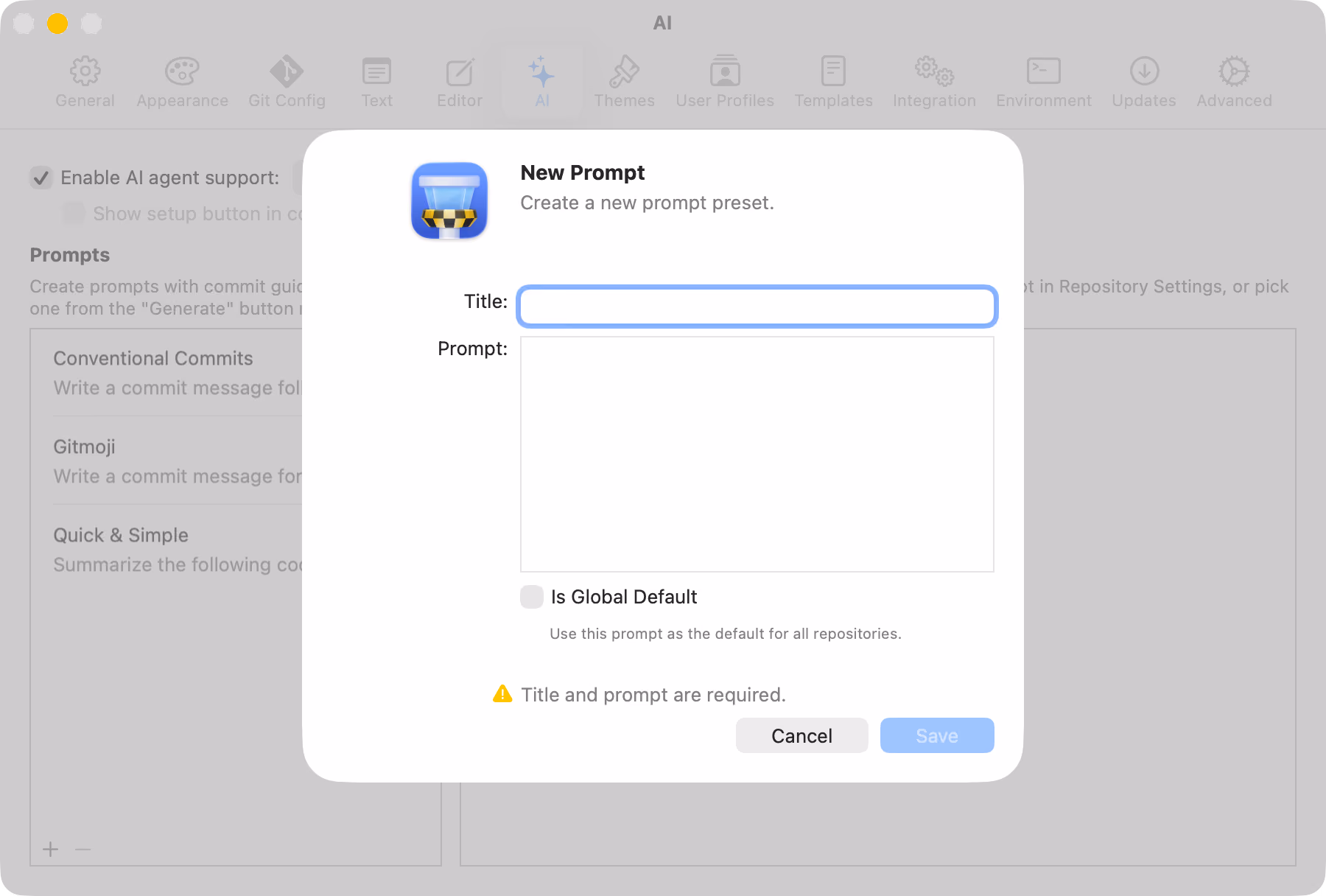 Adding a New Custom Prompt