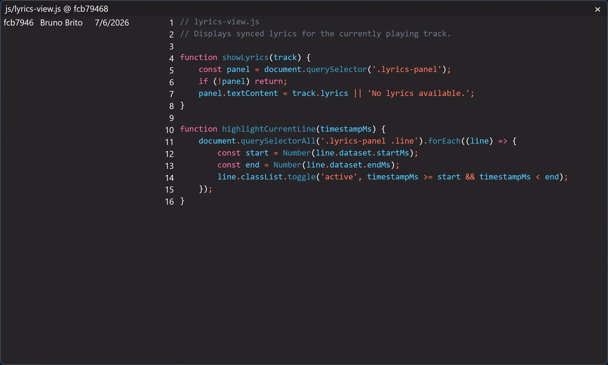 Tower 15 for Windows – Syntax highlighting in the Blame view