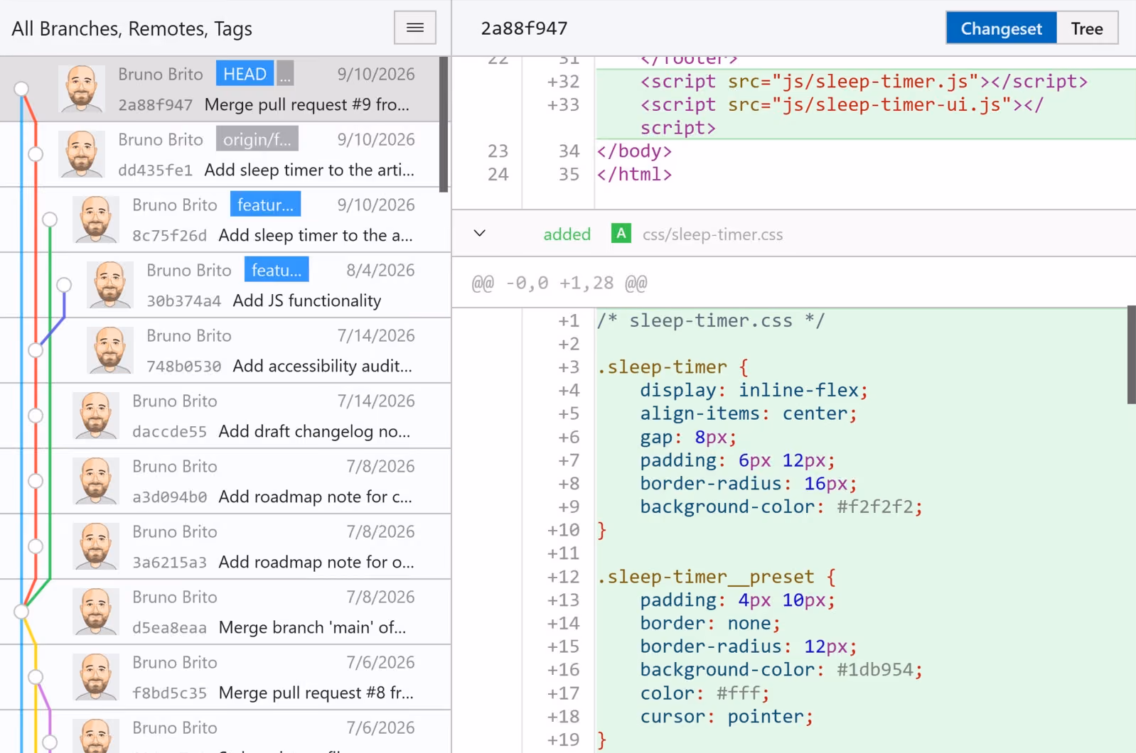 Tower 15 for Windows – Syntax highlighting in the diff view