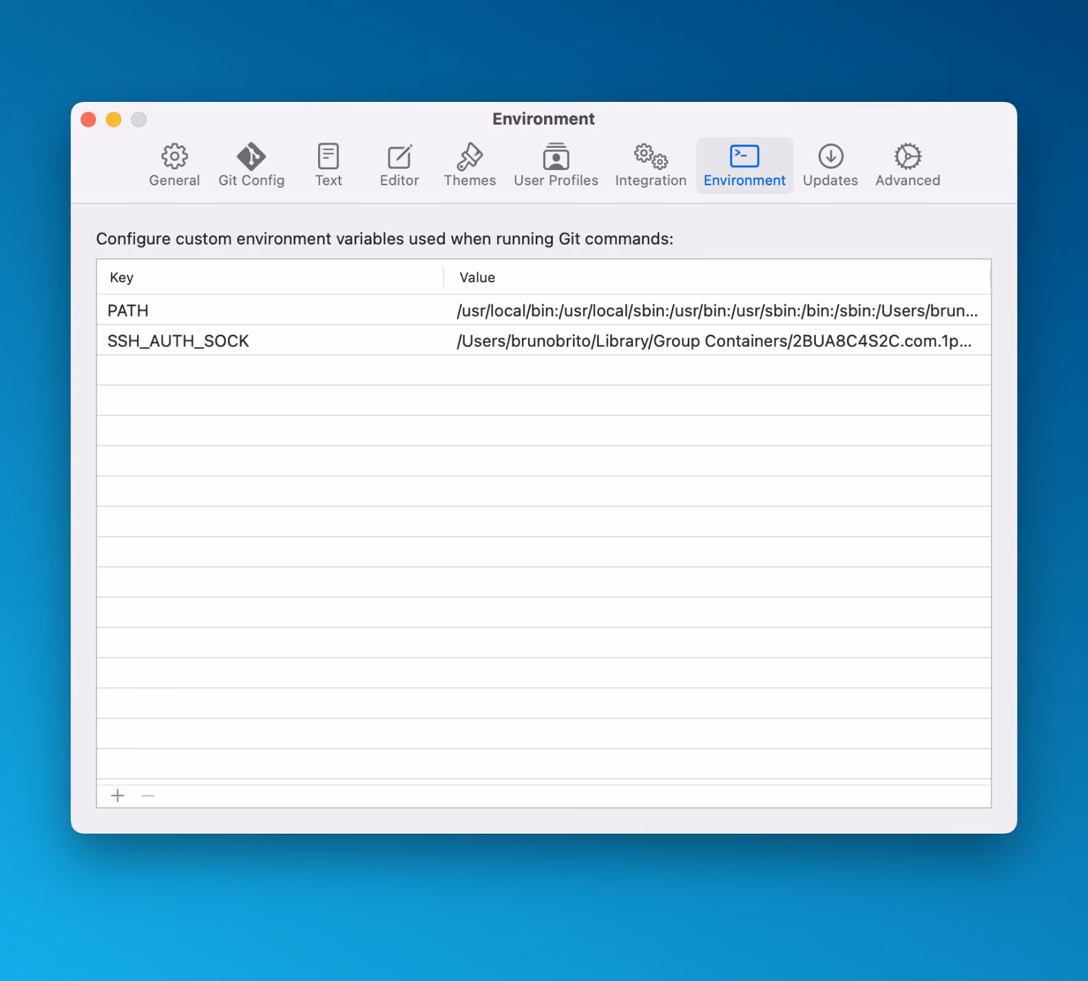 Tower 10.2 — Editing Environment Variables