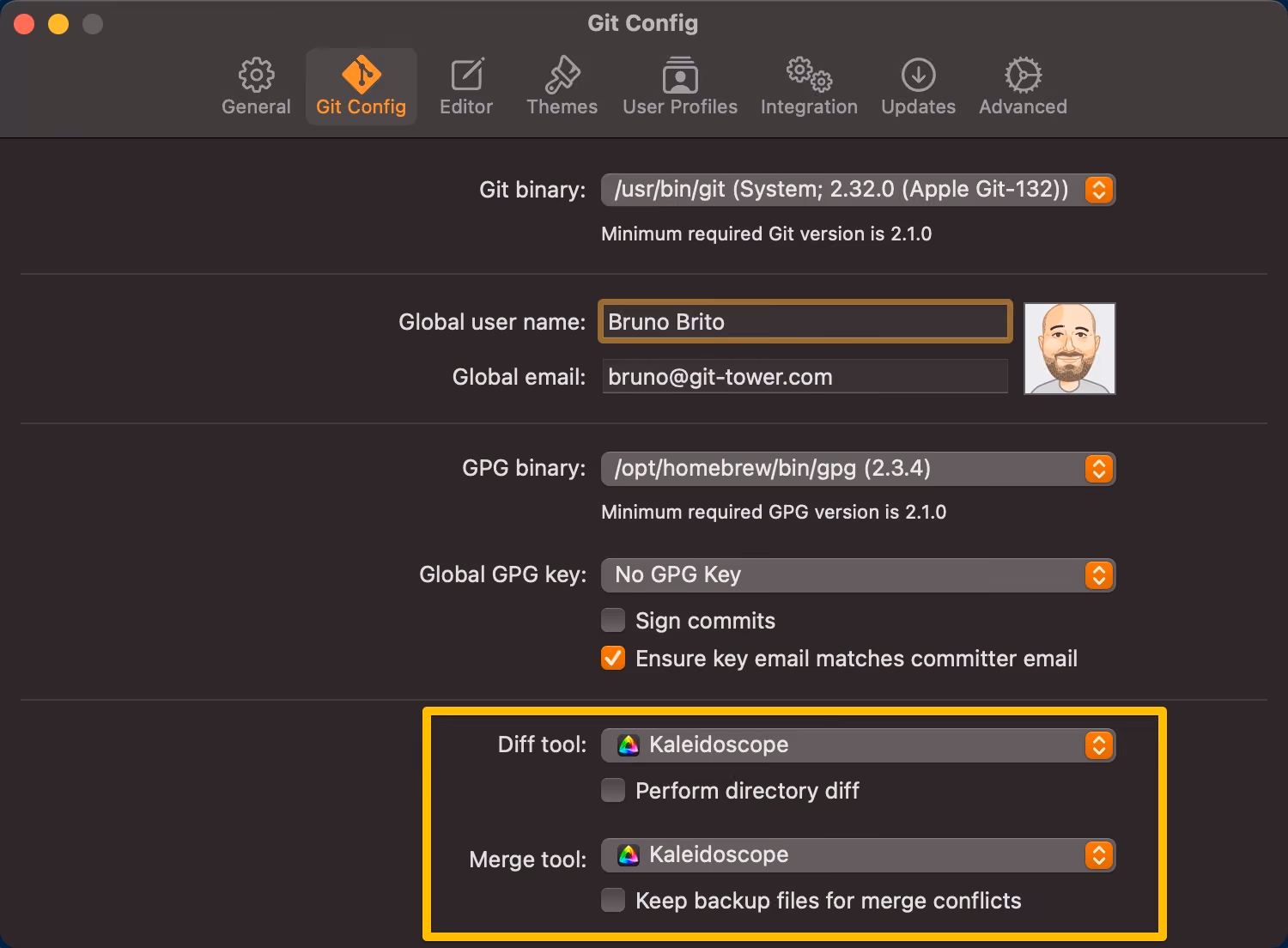 Kaleidoscope Git CLI integration