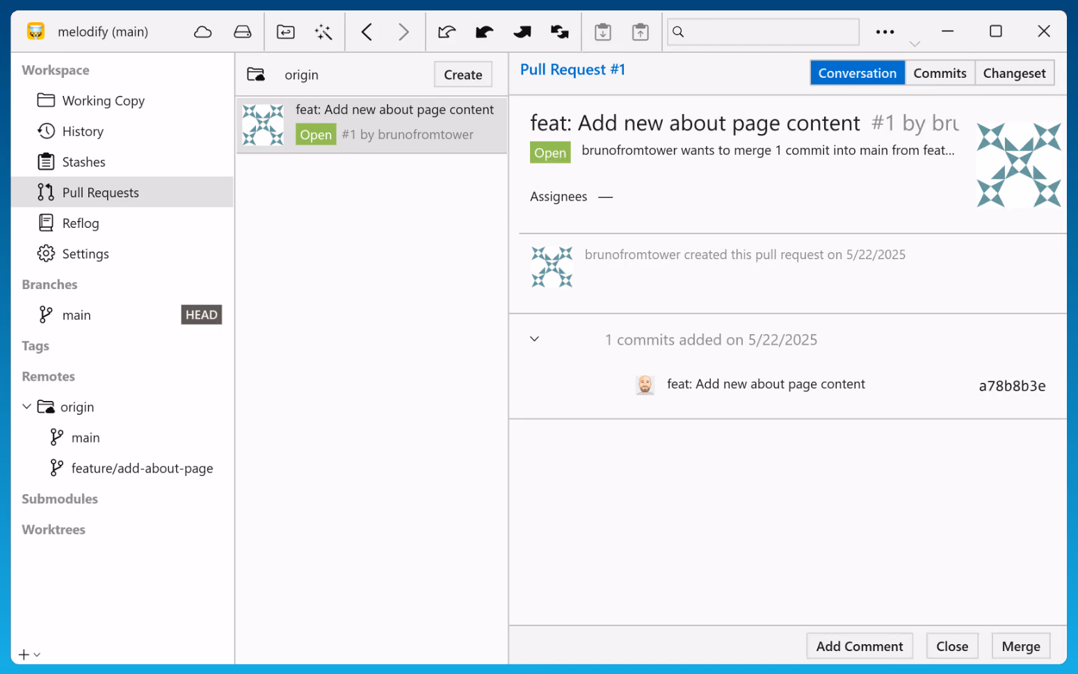 Tower — Gitea Pull Requests