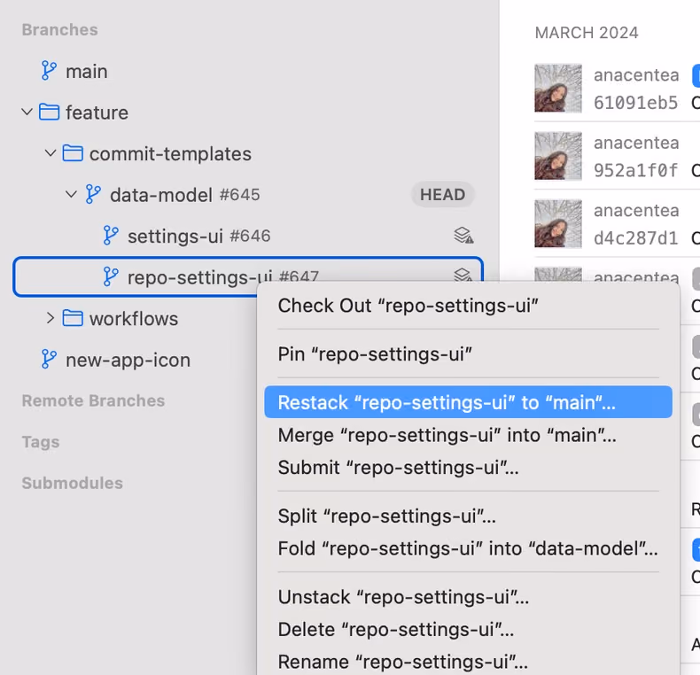 Tower — "Restacking" feature