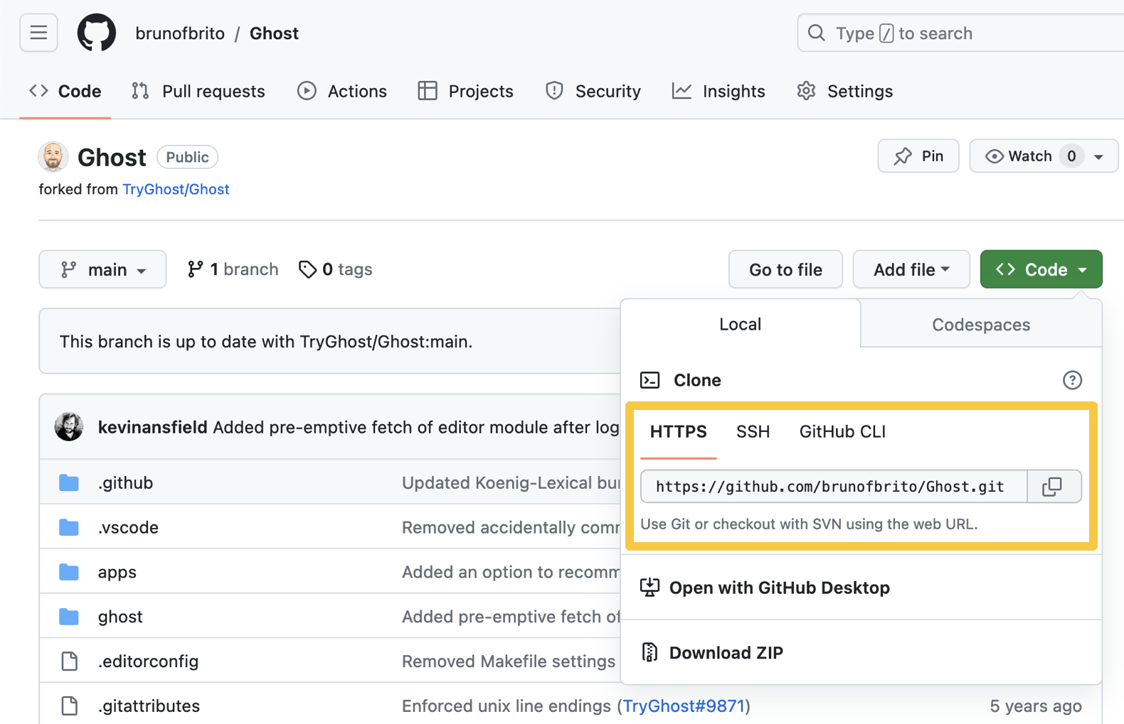 GitHub — Cloning URL