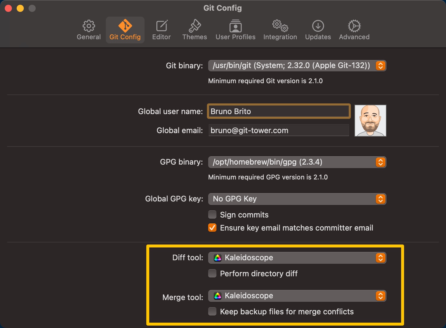 Kaleidoscope Git CLI integration